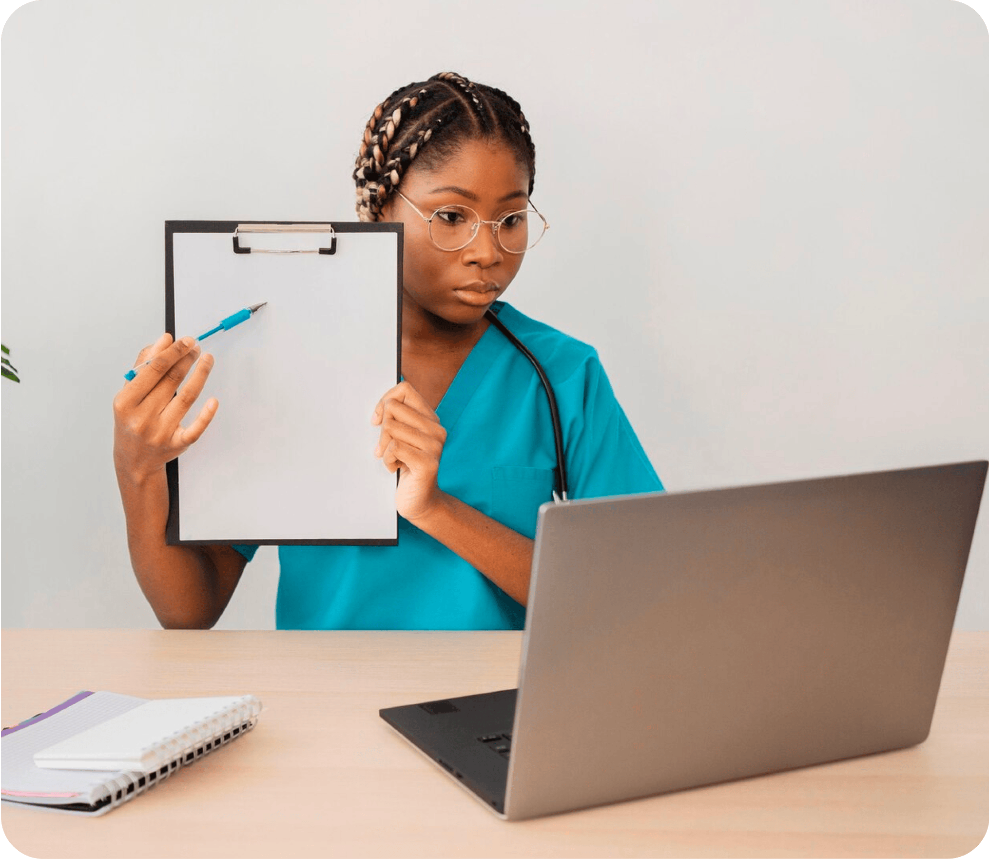 nurse with prescription